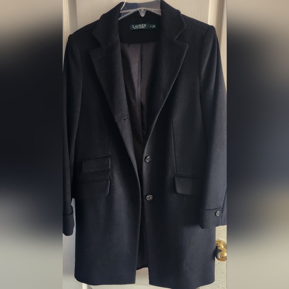 Women's Classic Black Wool Coat (No Tag, Never Worn)